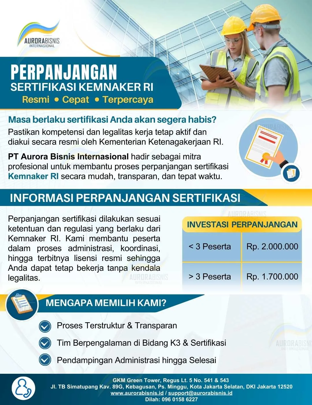Perpanjangan Sertifikasi KEMNAKER RI Perpanjangan Sertifikasi KEMNAKER RI