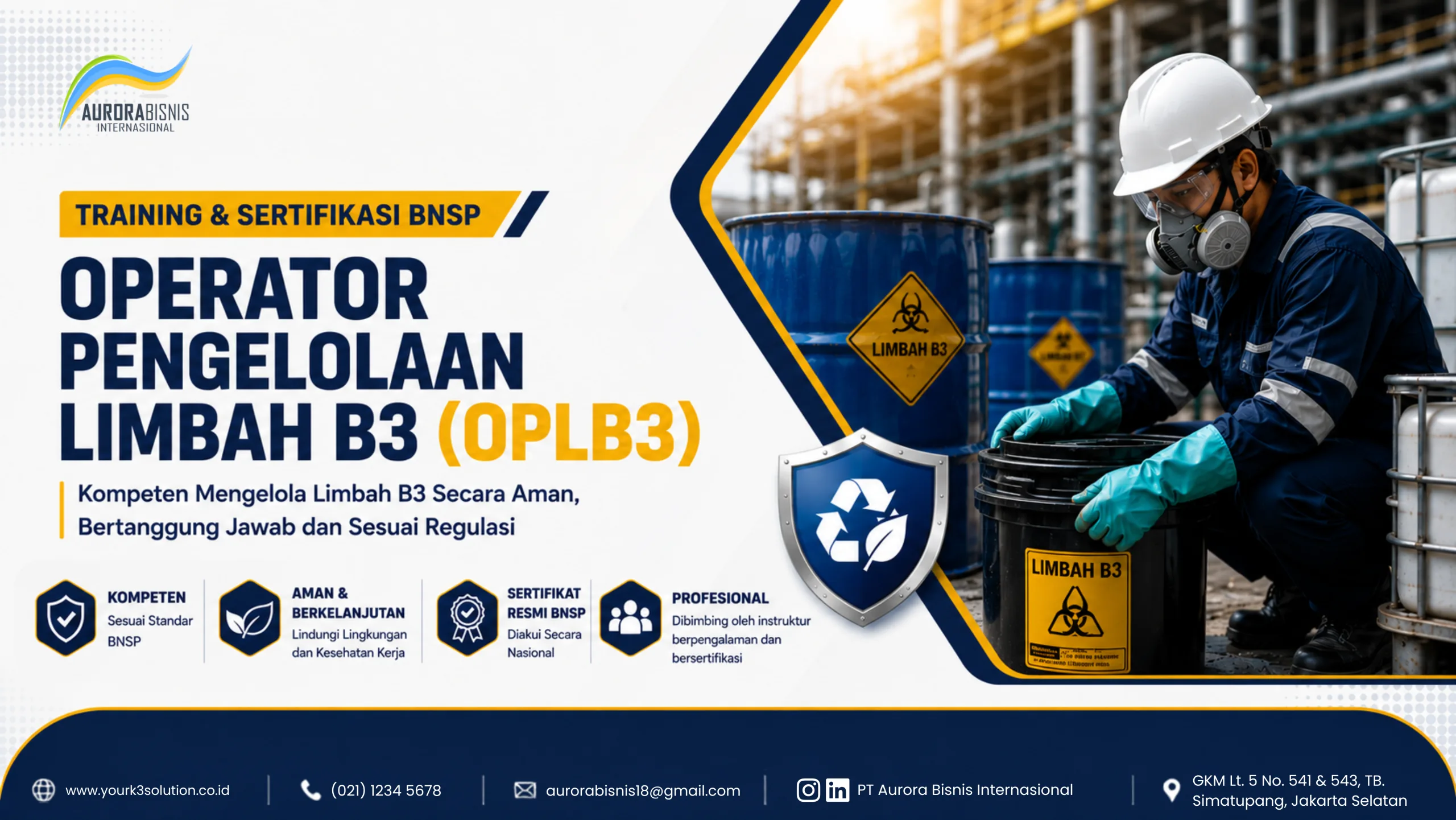 Training Operator Pengelolaan Limbah B3 (OPLB3) Sertifikasi BNSP