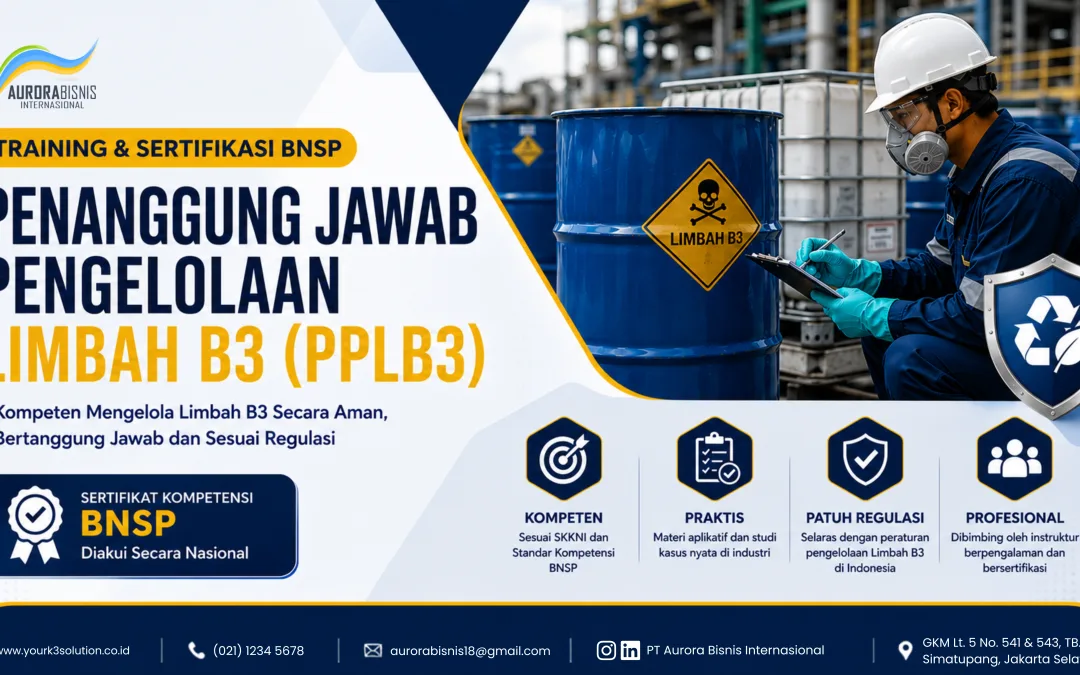 Training Penanggung jawab Pengelolaan Limbah B3 (PPLB3) Sertifikasi BNSP