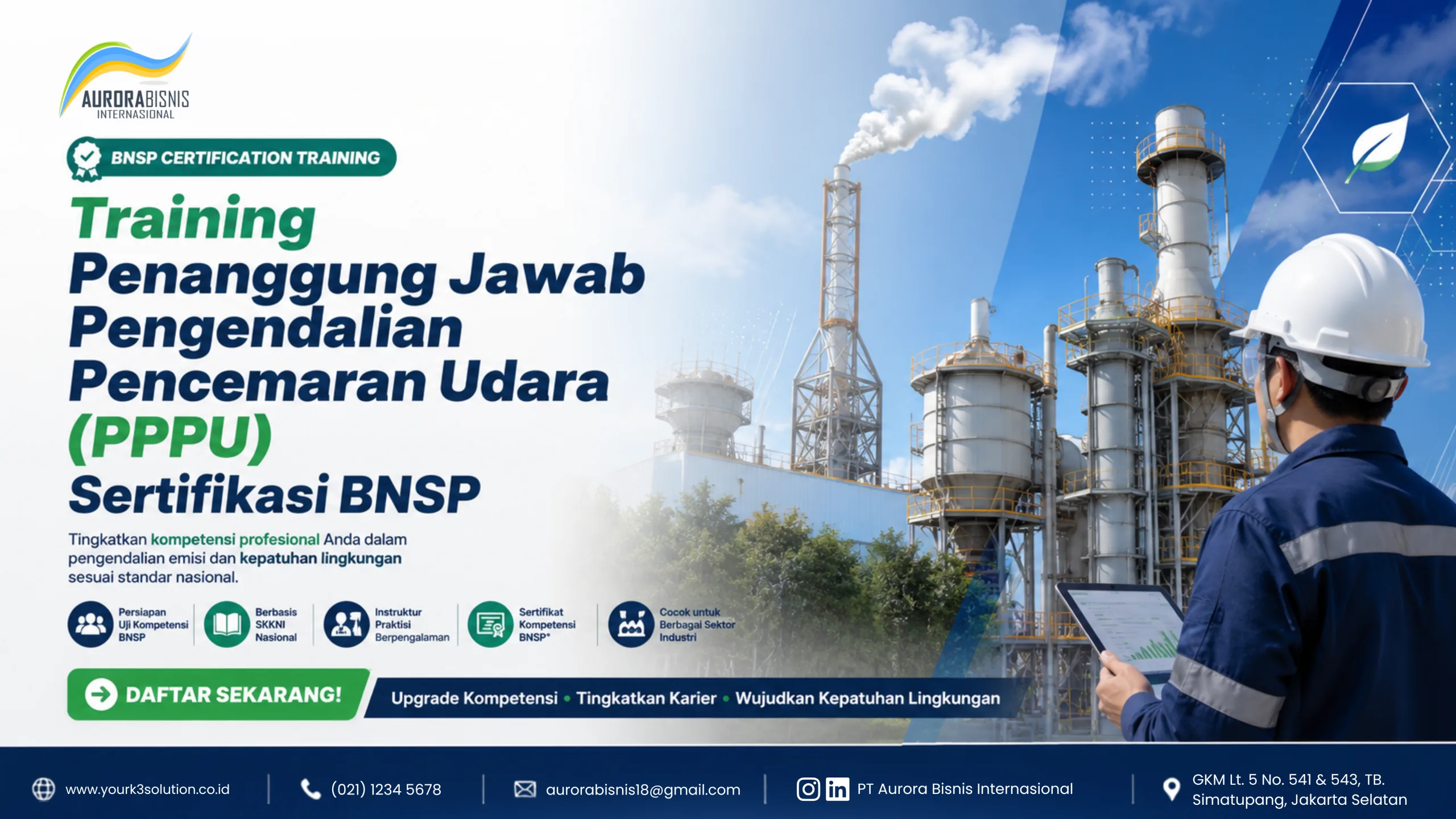 Training Penanggung Jawab Pengendalian Pencemaran Udara (PPPU) Sertifikasi BNSP Training Penanggung Jawab Pengendalian Pencemaran Udara (PPPU) Sertifikasi BNSP