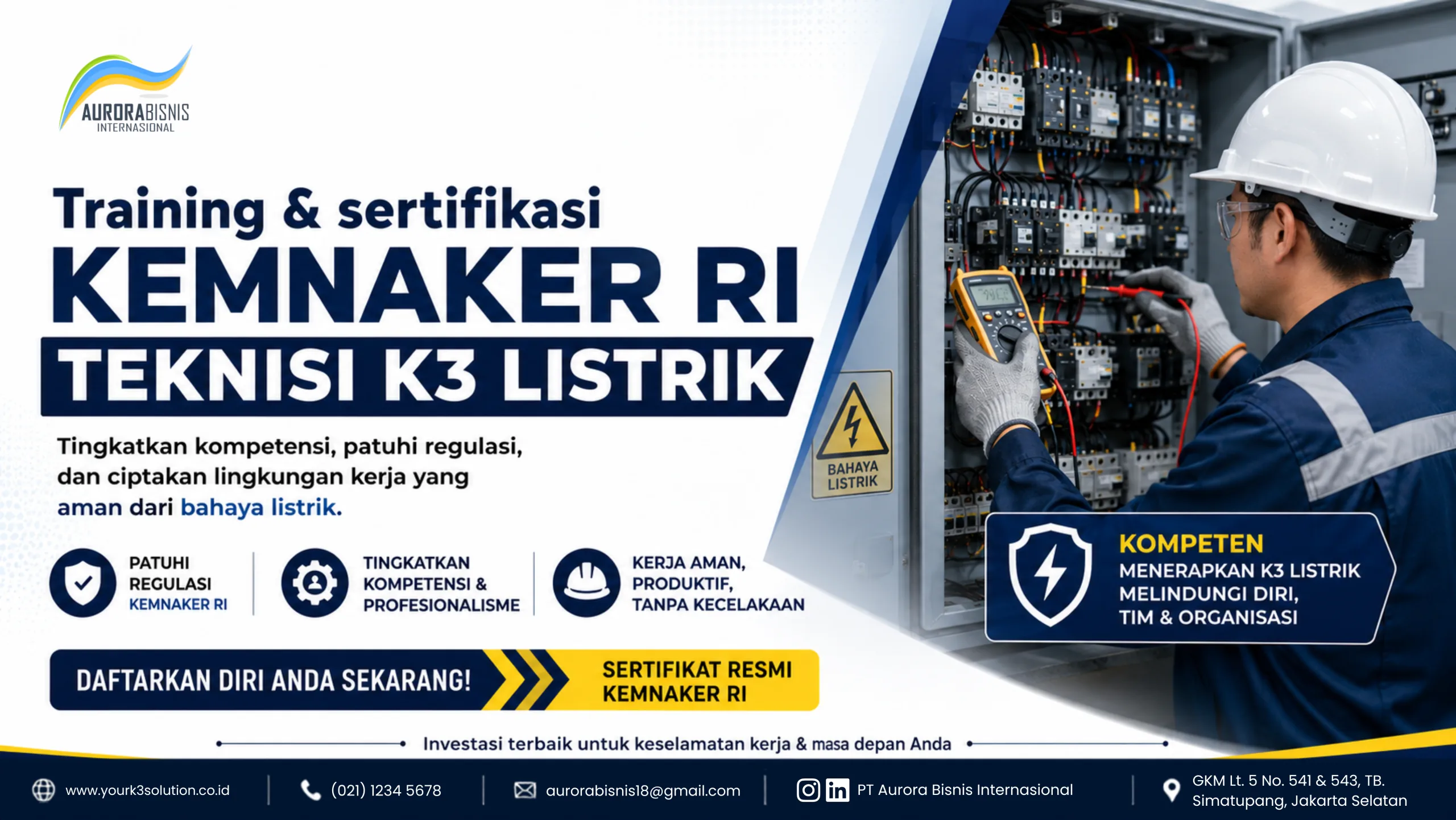 Training & Sertifikasi KEMNAER Teknisi K3 Listrik Training & Sertifikasi KEMNAER Teknisi K3 Listrik